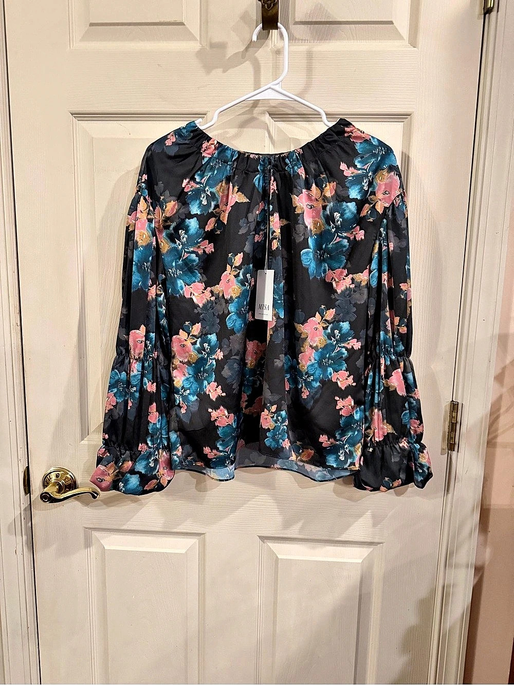 MISA SHADOW FLORAL BLOUSE NWT oversized ex sm